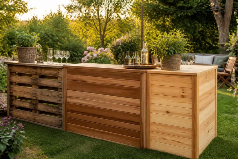 découvrez comment choisir le meilleur bois pour votre bar extérieur : palette, teck ou pin, et apportez une touche naturelle et élégante à votre jardin.