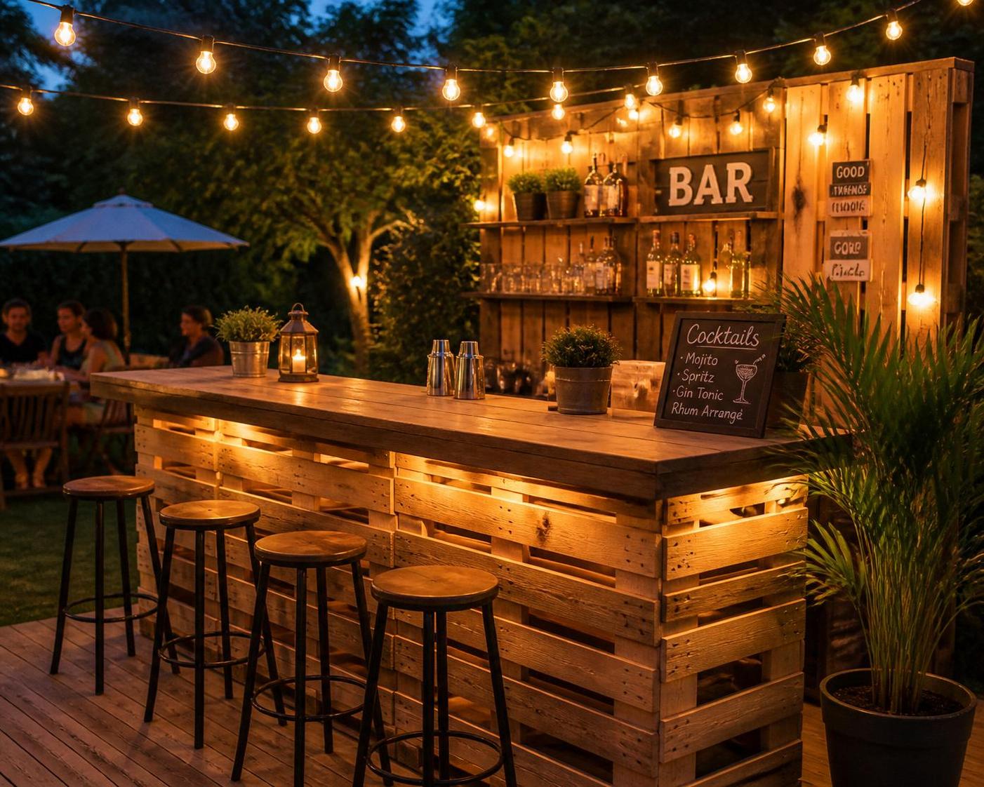 découvrez comment choisir entre palette, teck ou pin pour créer un bar extérieur en bois idéal pour votre jardin, alliant style et durabilité.