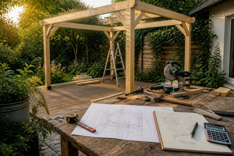 découvrez comment fabriquer une pergola en bois fait maison avec nos plans détaillés et conseils pour maîtriser votre budget.