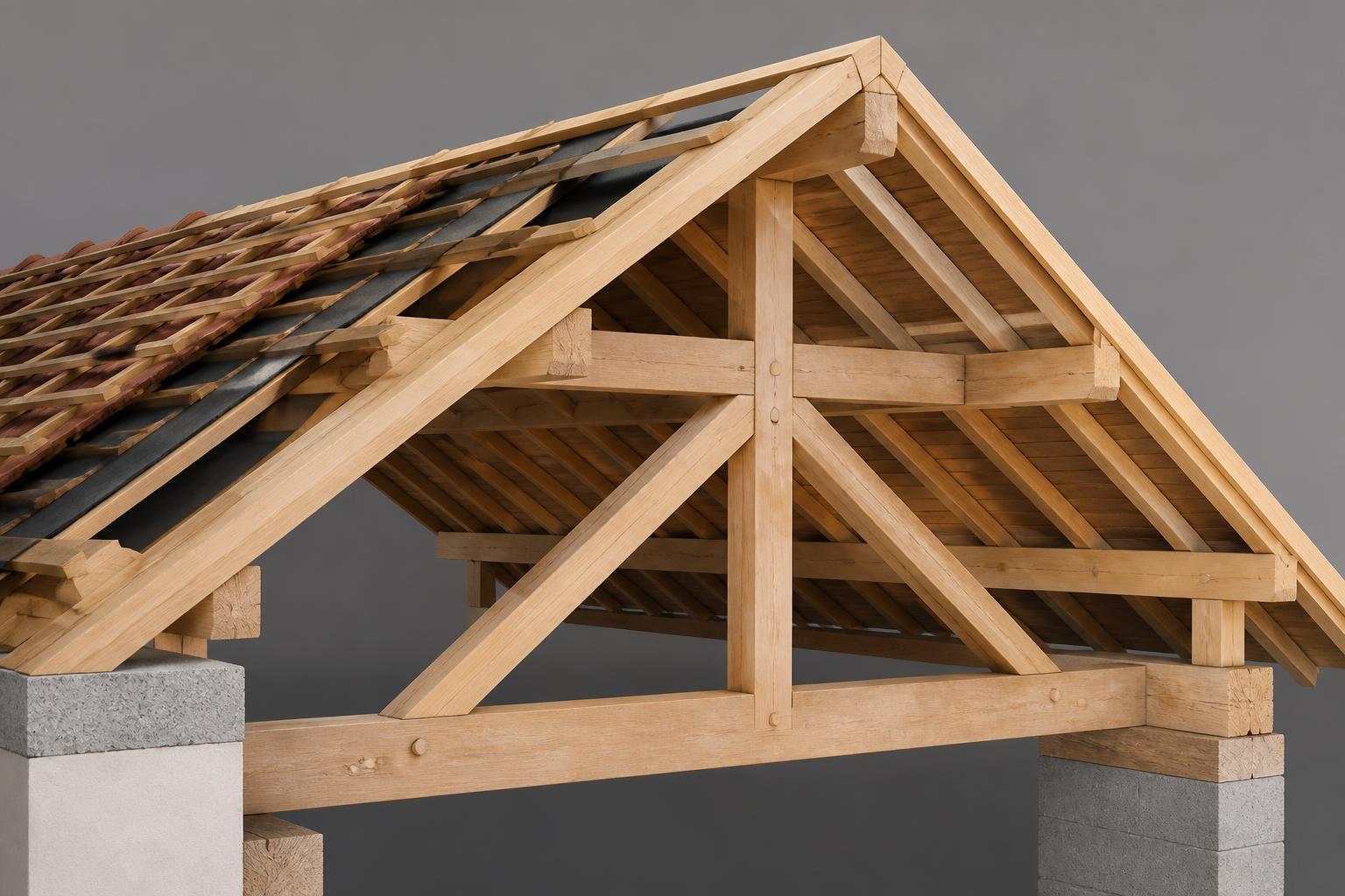 découvrez un schéma clair et détaillé d’une charpente, expliquant les rôles des pannes, chevrons et les différents types d’assemblages pour mieux comprendre cette structure essentielle.