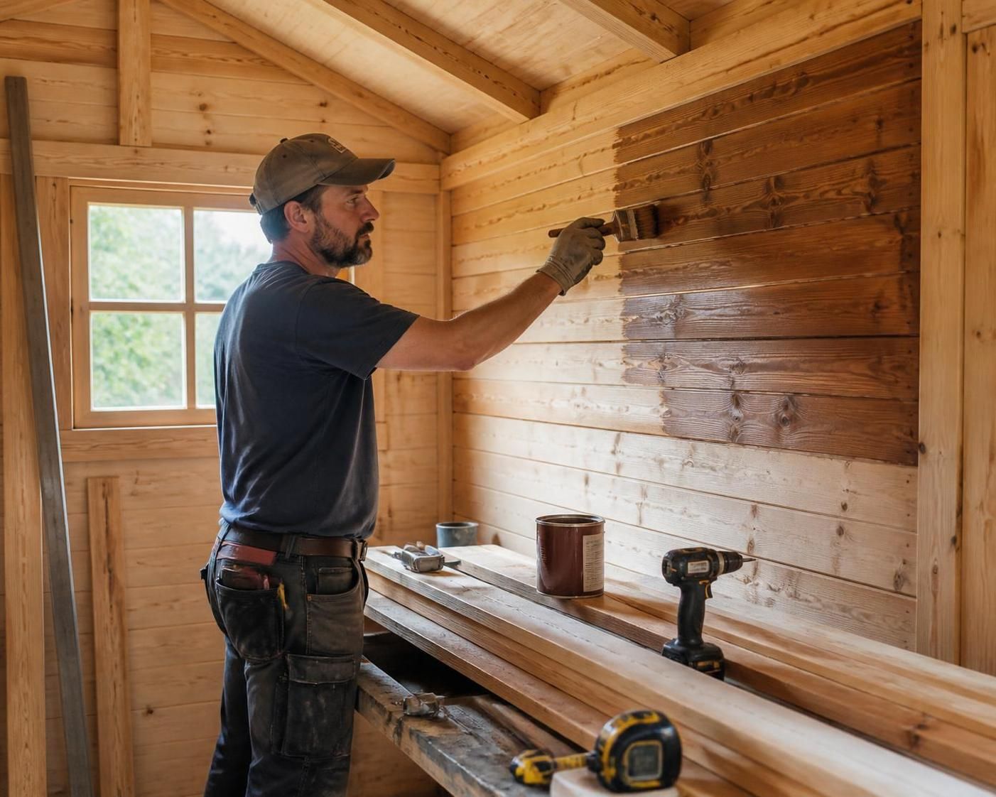 découvrez s'il est nécessaire de lasurer l'intérieur d'un abri de jardin et apprenez à quel moment, avant ou après le montage, il est préférable d'appliquer la lasure pour protéger efficacement le bois.